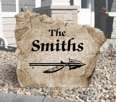 Engraved Florida State University name stone for front yard