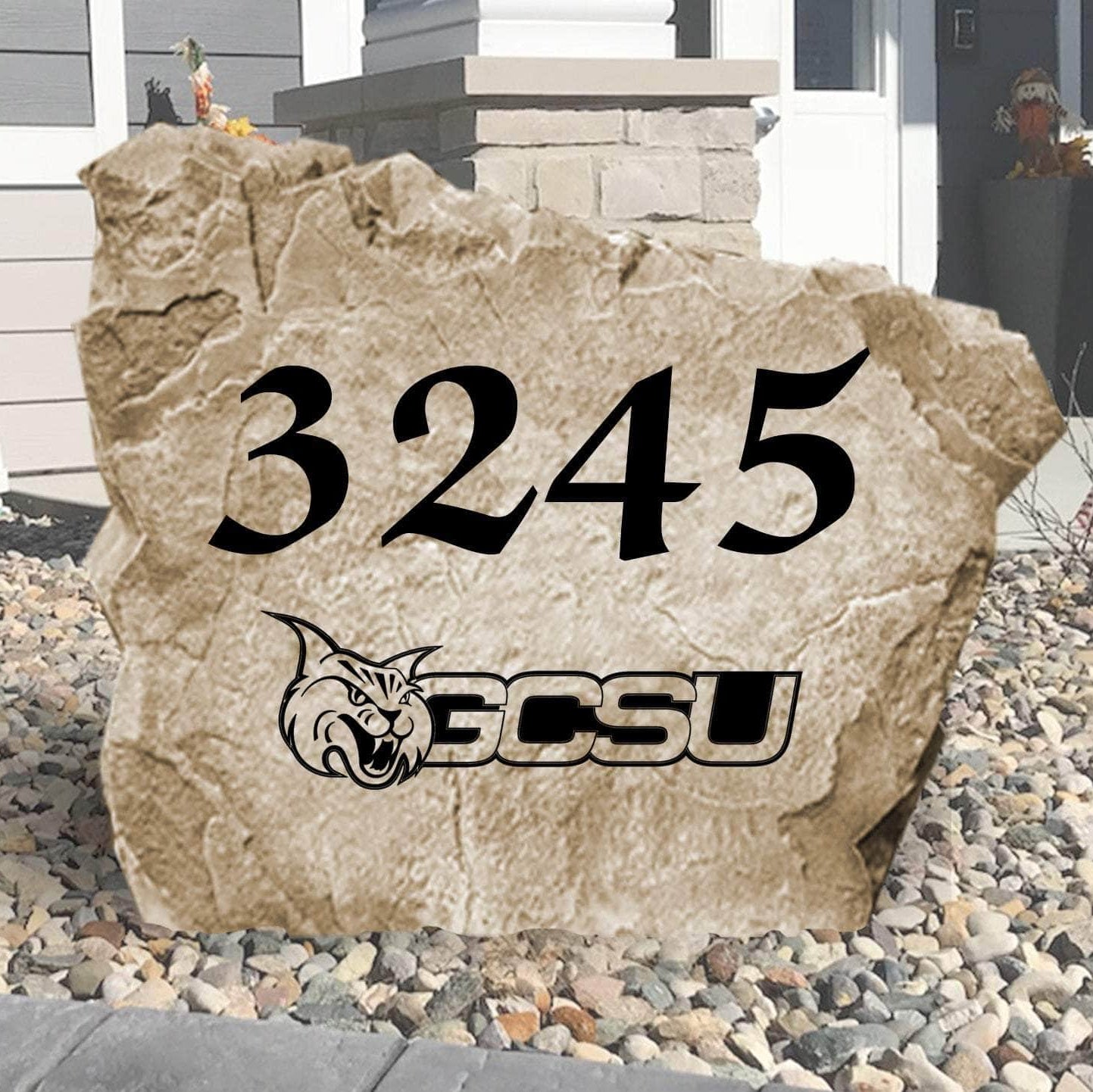 Officially licensed Tennessee State University logo stone featuring the renowned Tigers emblem, perfect for enhancing gardens, patios, and front yard landscapes.