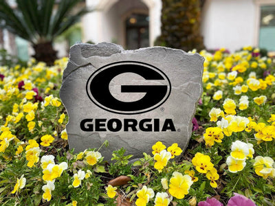 Outdoor garden stone featuring University of Georgia logo