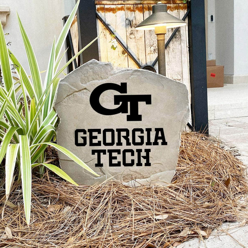 Handcrafted in the USA, this Georgia Tech Logo Stone features deep precision engraving and weather-resistant construction. Available in Sandstone and Greystone finishes for lasting outdoor beauty.
