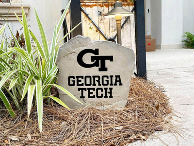 Outdoor Georgia Tech logo stone perfect for yard or garden