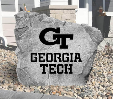 Celebrate your favorite college team with a Georgia Tech Logo Stone showcasing officially licensed Yellow Jackets artwork. Perfect for flower beds, outdoor living spaces, porches, and landscaped yards.