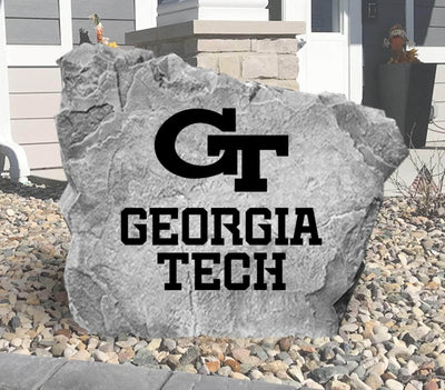 Engraved Georgia Tech logo rock for college sports fans