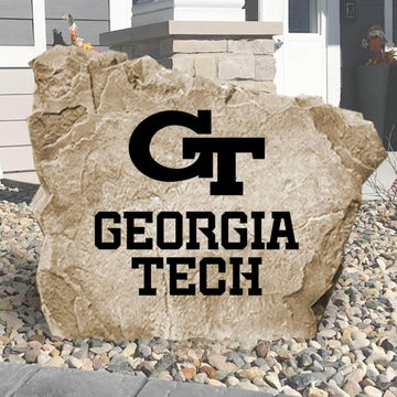 Officially licensed Georgia Tech Logo Stone featuring the iconic Yellow Jackets logo engraved into premium stone. This decorative landscape stone brings Georgia Tech spirit to gardens, patios, walkways, and front entrances.