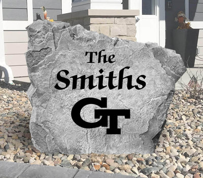 Personalized Georgia Tech name rock for home landscaping