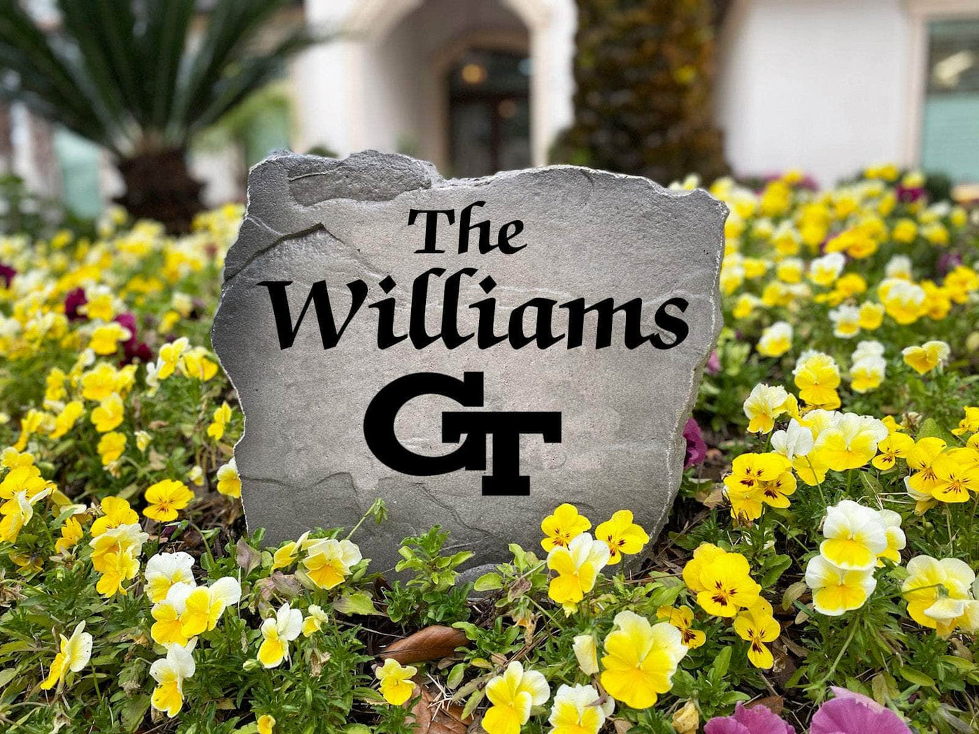 Durable Georgia Tech name rock perfect for outdoor decor