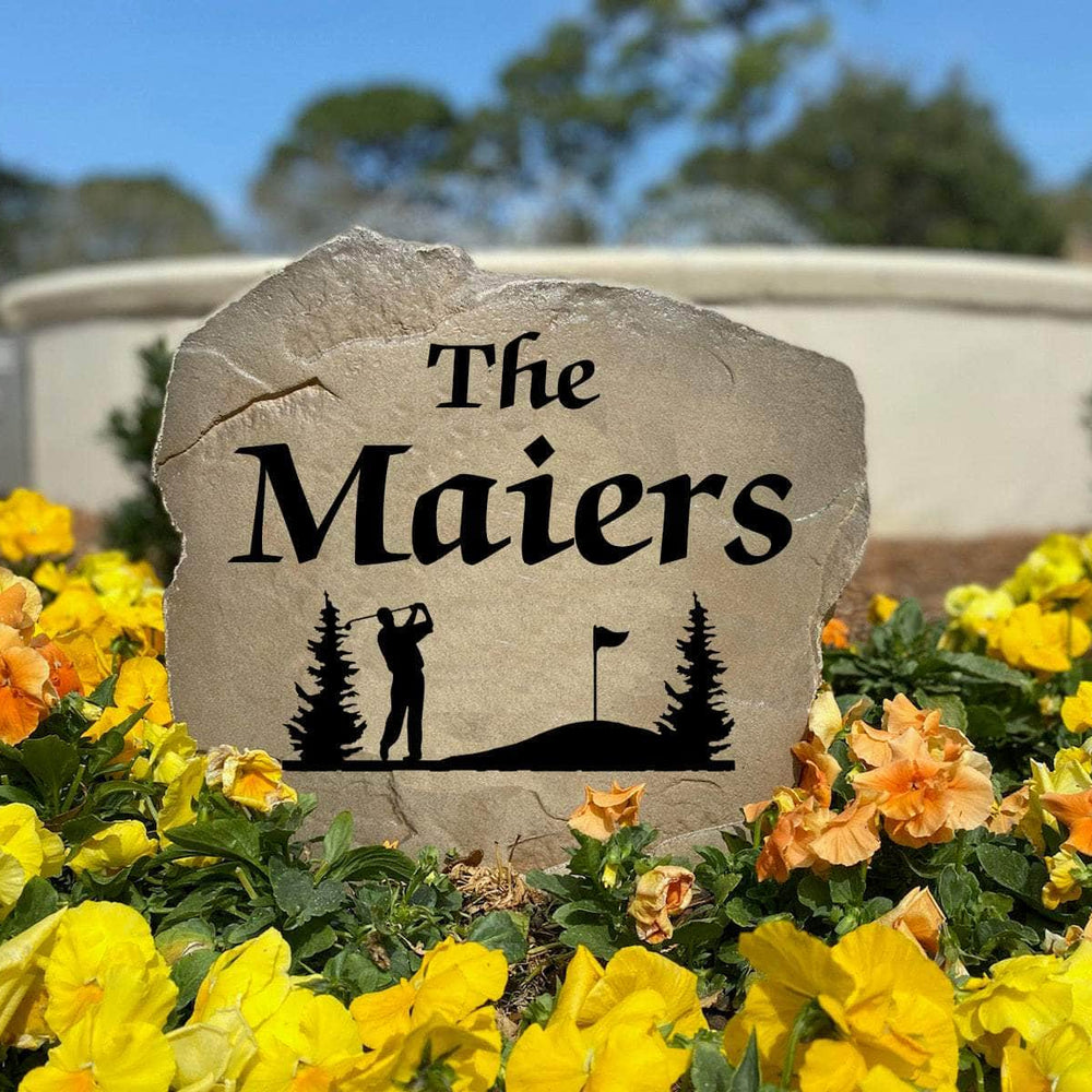 Weather-resistant golf surname marker designed to celebrate your passion for the game while adding exceptional curb appeal to any outdoor space.