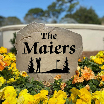 Weather-resistant golf surname marker designed to celebrate your passion for the game while adding exceptional curb appeal to any outdoor space.