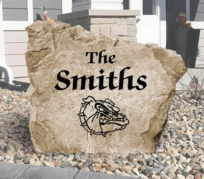 Engraved Gonzaga University name stone for outdoor décor
