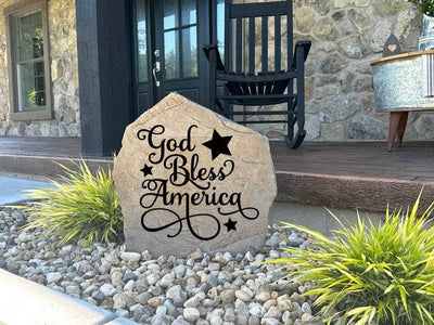 High-quality God Bless America stone to honor and celebrate patriotism.