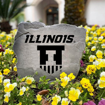 Premium University of Illinois badge emblem garden stone celebrating Illini tradition with weather-resistant craftsmanship and timeless collegiate appeal.