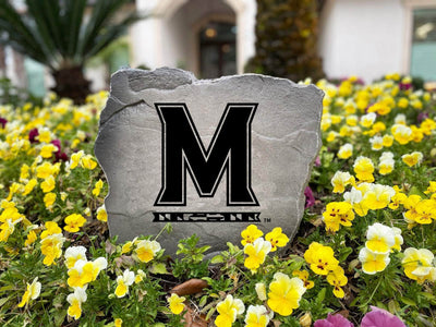 Unique Maryland logo rock sign with engraved logo for home or garden.