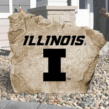 Officially licensed University of Illinois logo landscape stone featuring the classic Fighting Illini mark as a standout addition to any outdoor space.