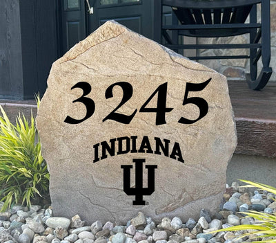 Indiana University engraved address stone for front yard