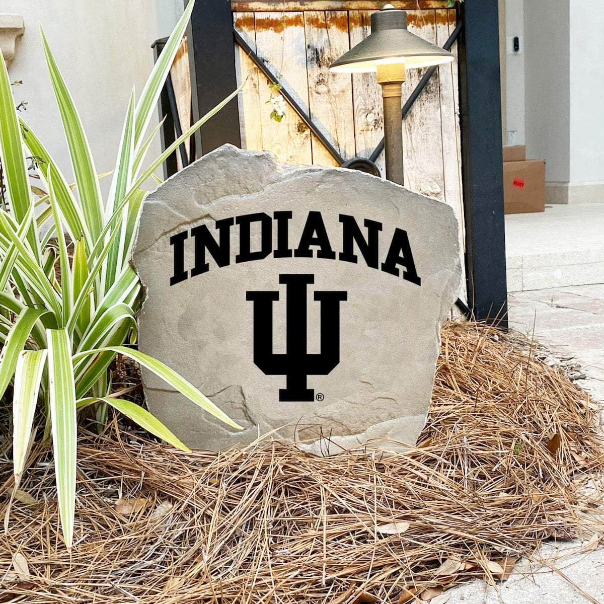 Engraved Indiana University Logo Stone featuring the classic Indiana Hoosiers emblem, bringing collegiate pride and timeless style to walkways, landscape beds, patios, and outdoor living spaces.