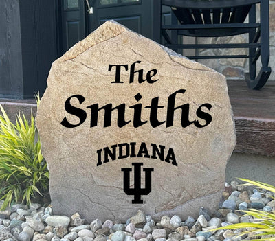 Custom Indiana University name stone for landscaping