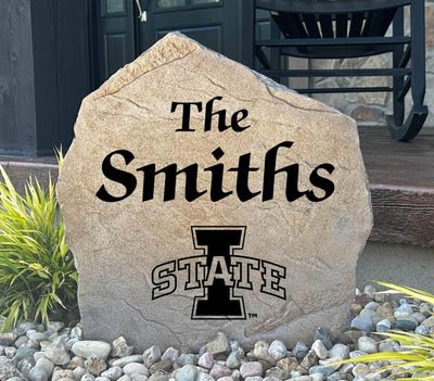 Iowa State University custom stone with family name