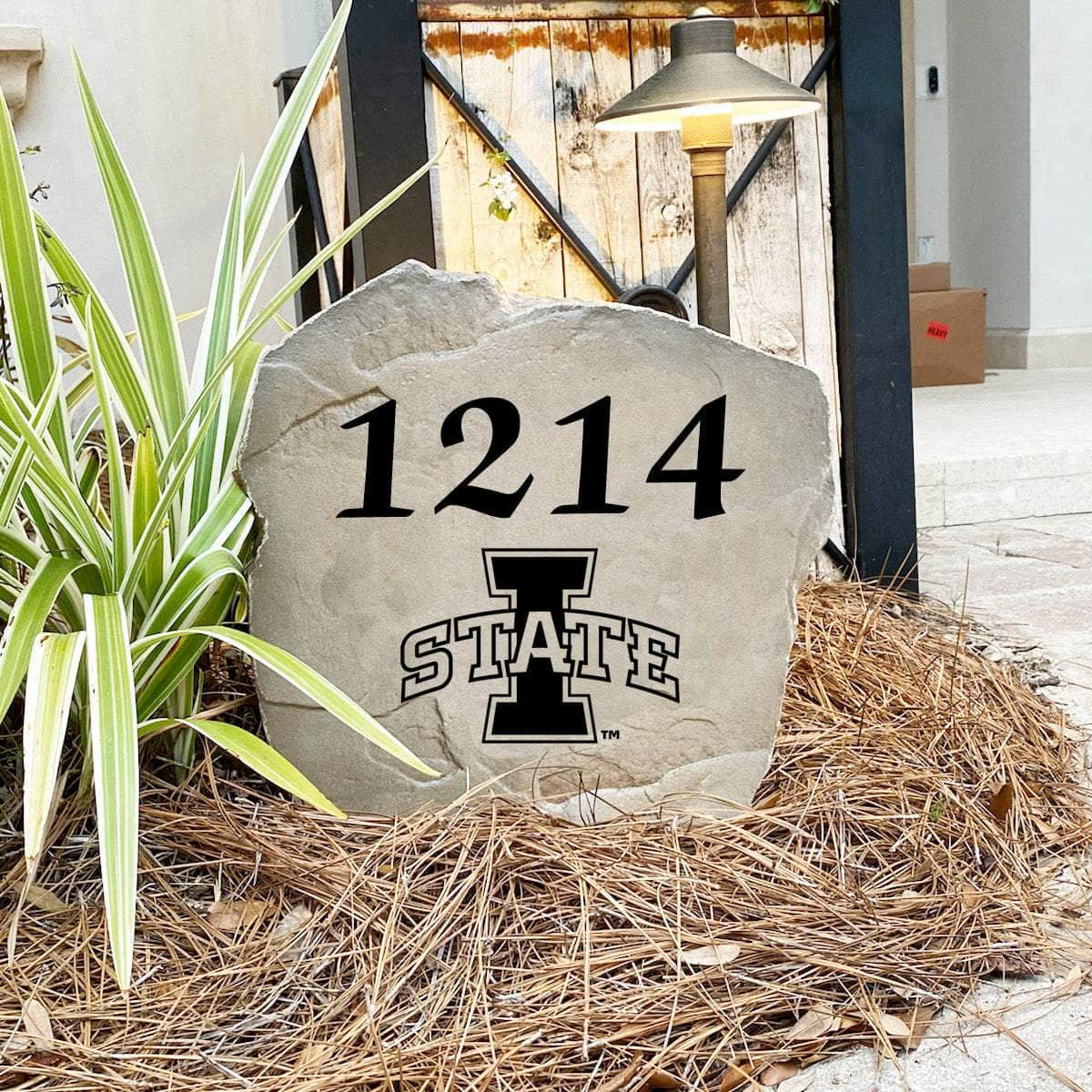 Custom Iowa State University house number marker designed to enhance curb appeal while showcasing your passion for the Cyclones.