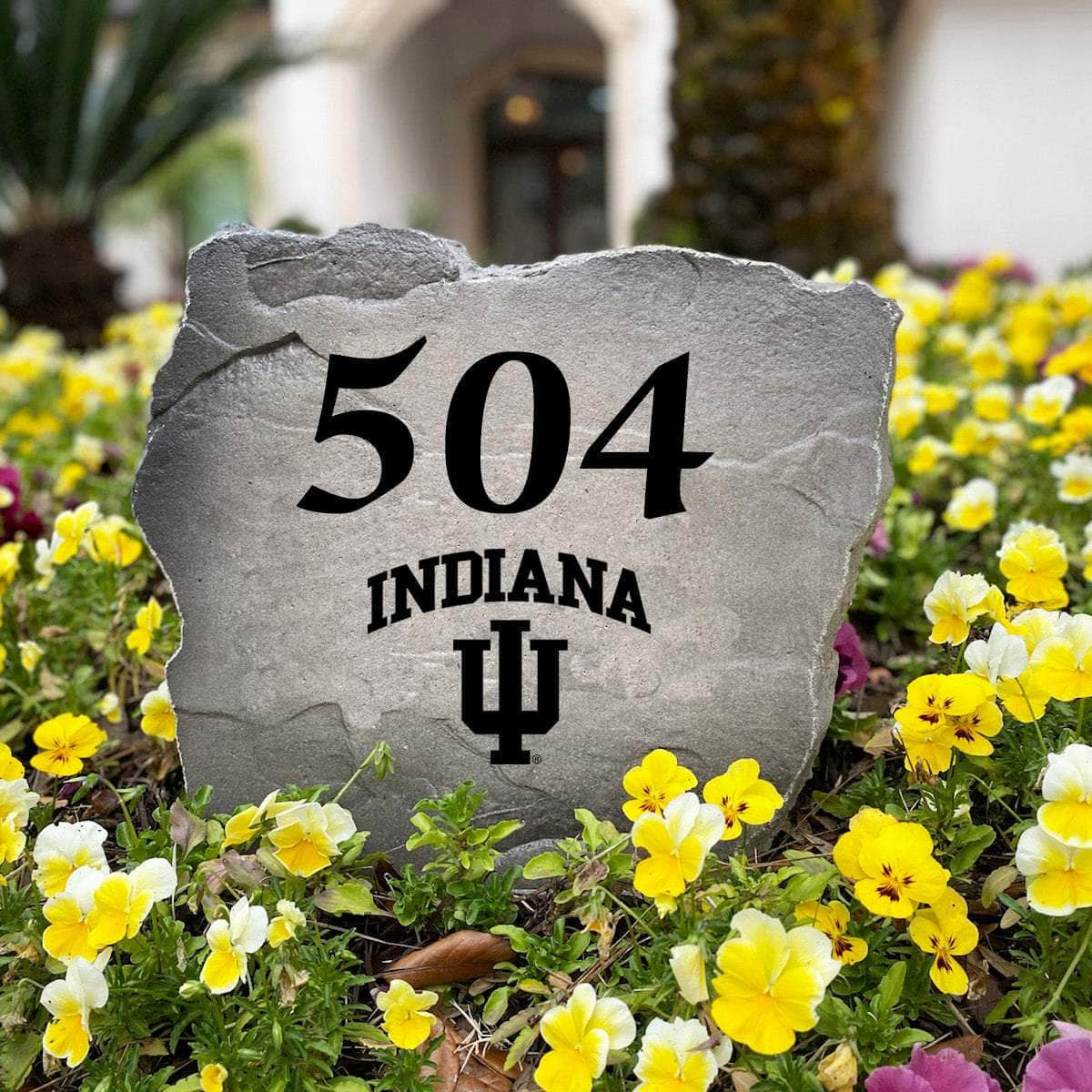 Officially licensed Indiana Hoosiers Address Stone handcrafted in the USA with custom house numbers and detailed team artwork. This weather-resistant address stone provides lasting beauty and curb appeal for front yards and entryways.