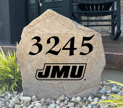 James Madison University engraved stone with address number
