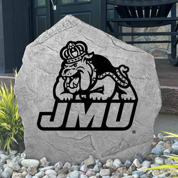 Celebrate your favorite college team with a James Madison University Logo Stone showcasing officially licensed Dukes artwork. Perfect for flower beds, outdoor living spaces, porches, and landscaped yards.