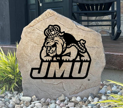 Engraved James Madison University stone featuring Duke Dog logo