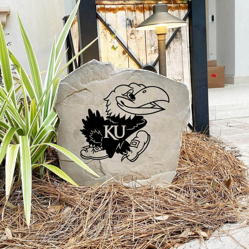 Handcrafted in the USA, this University of Kansas Logo Stone features deep precision engraving and weather-resistant construction. Available in Sandstone and Greystone finishes for lasting outdoor beauty.