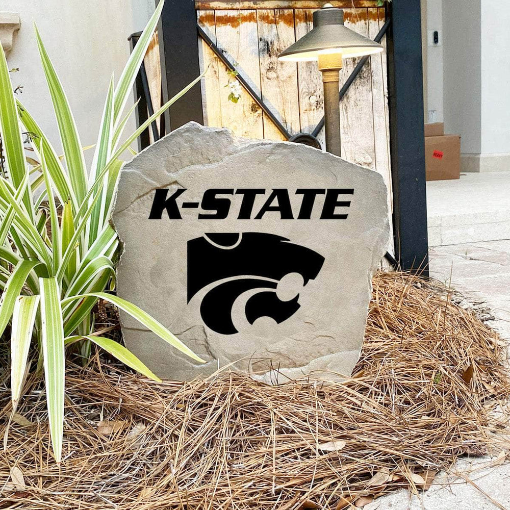 Engraved Kansas State University Logo Stone featuring the classic Kansas State Wildcats emblem, adding collegiate pride and timeless style to walkways, landscape beds, and outdoor living spaces.