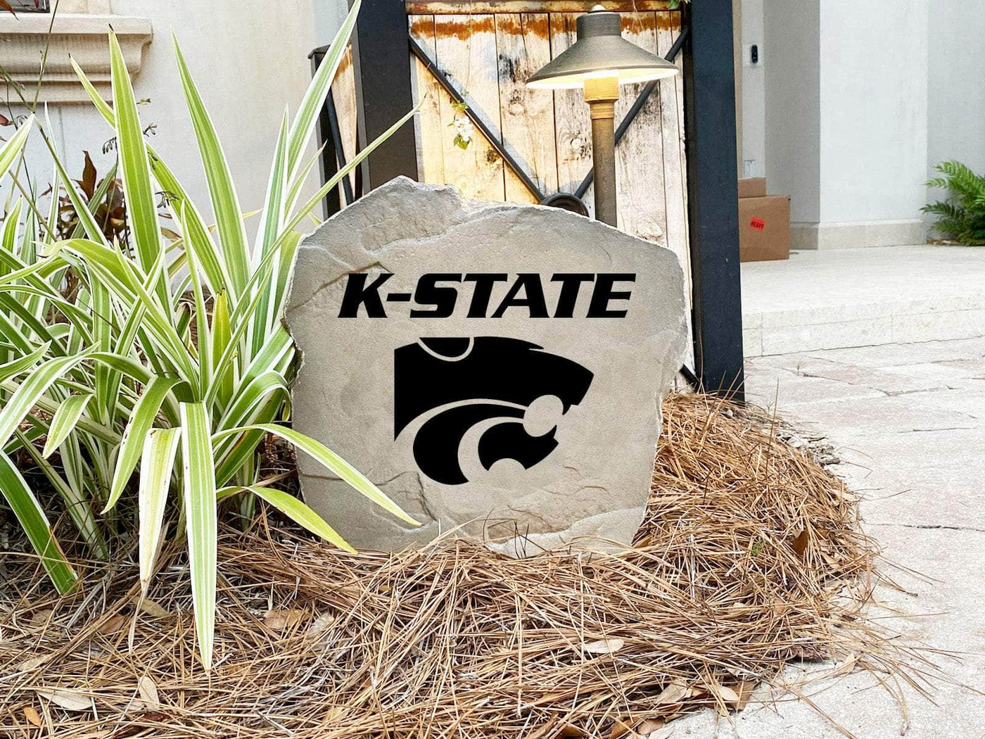 Decorative Kansas State rock featuring official logo