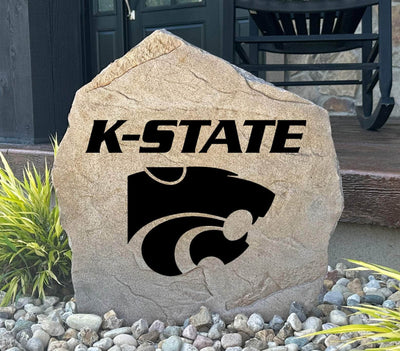 Kansas State Wildcats logo rock for garden or porch