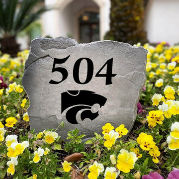 Officially licensed Kansas State Wildcats Address Stone handcrafted in the USA with custom house numbers and detailed team artwork. This weather-resistant address stone provides lasting beauty and curb appeal for front yards and entryways.