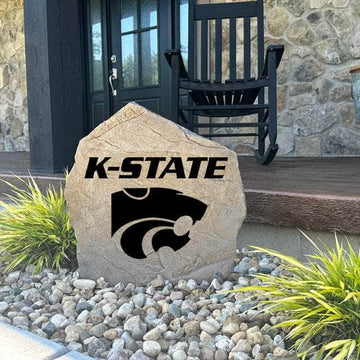 Decorative Kansas State Wildcats Logo Stone with officially licensed team graphics carved directly into the stone surface. Perfect for gardens, patios, fan caves, and entryways, this outdoor décor celebrates Kansas State tradition and school pride.