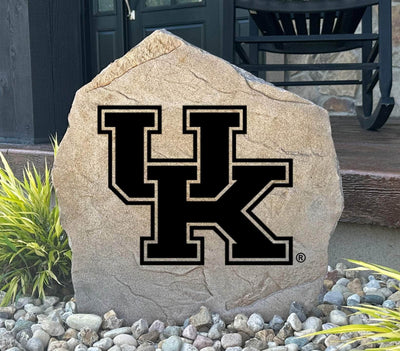 University of Kentucky stone with Wildcats logo for yard decor