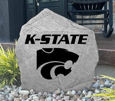 Engraved K-State logo stone for yard or landscaping