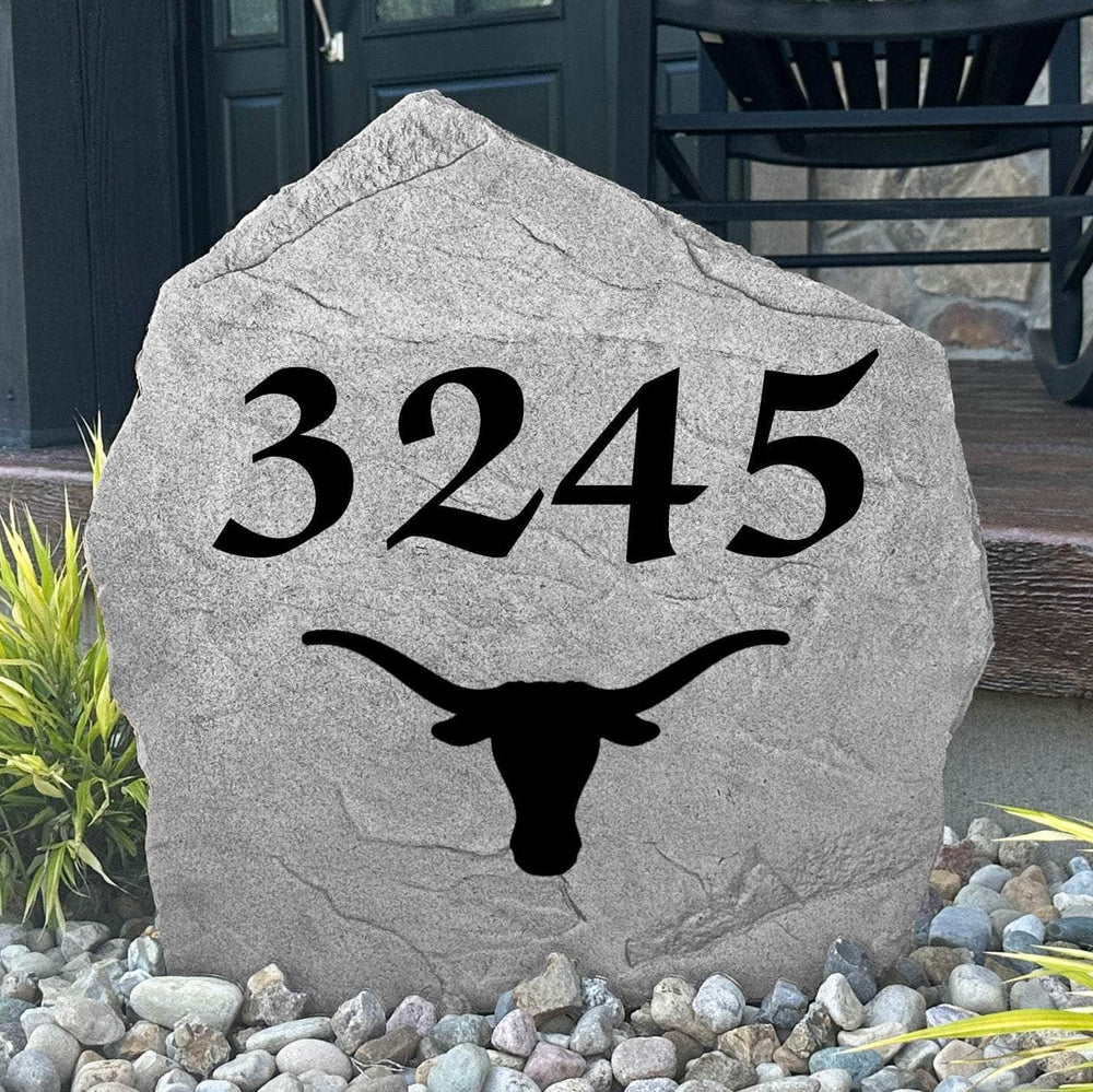 Officially licensed Texas Longhorns house number plaque crafted from durable concrete, blending premium curb appeal with unmistakable university pride.