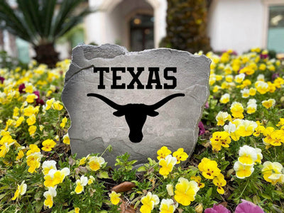Decorative outdoor stone with Longhorn silhouette