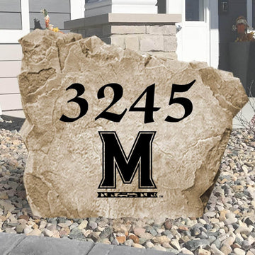 Personalized University of Maryland address plaque featuring custom house numbers engraved into durable concrete for a standout collegiate entrance.