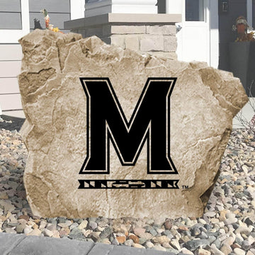 Officially licensed University of Maryland logo stone featuring the iconic Terrapins emblem as a striking addition to outdoor landscaping and garden displays.