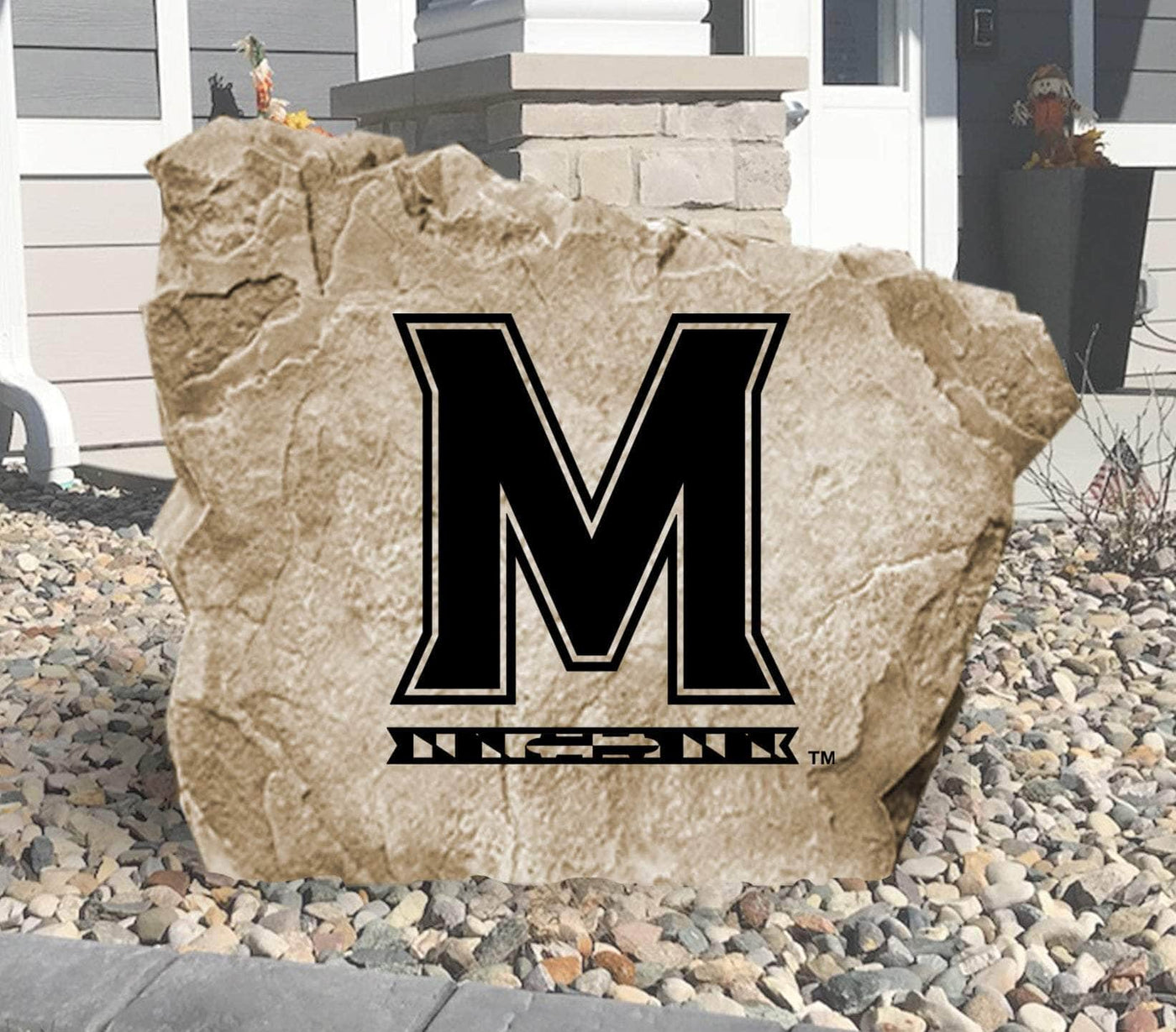 Personalized University of Maryland logo rock for outdoor decor and gifting.
