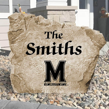 Personalized University of Maryland family name stone engraved with your surname, creating a distinguished Terrapins-inspired landscape centerpiece.