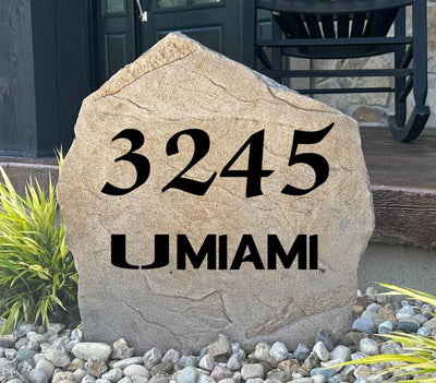 University of Miami address stone for outdoor landscaping