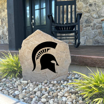 Weather-resistant Michigan State Spartans landscape stone displaying the official university logo, creating a lasting tribute for alumni, students, and loyal fans.