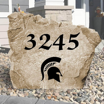 Personalized Michigan State University Address Stone engraved with custom house numbers, creating a welcoming Spartans-inspired entrance for your home.