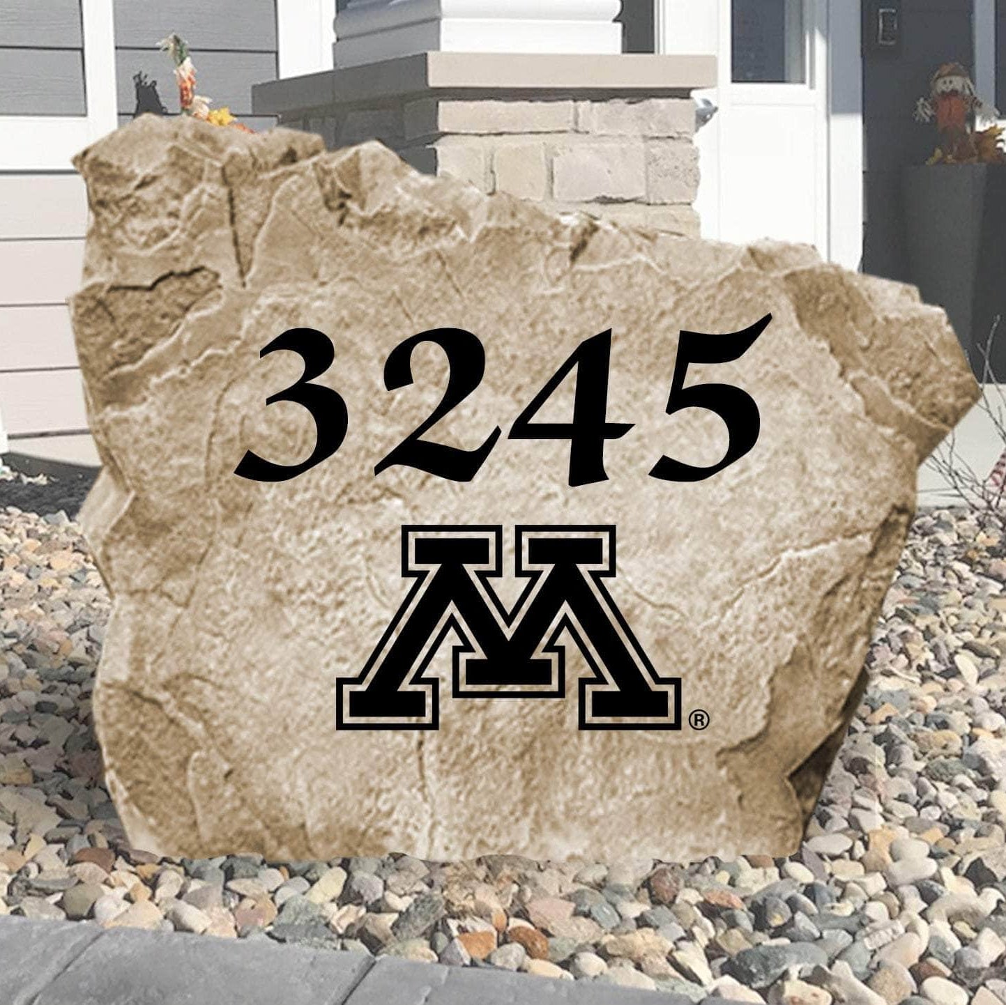 Personalized University of Minnesota Address Stone featuring your custom house numbers and officially licensed Golden Gophers artwork. A distinctive address marker that combines everyday function with lasting school pride.
