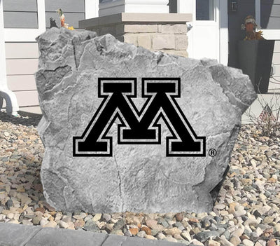Minnesota Golden Gophers logo rock for yard or garden.