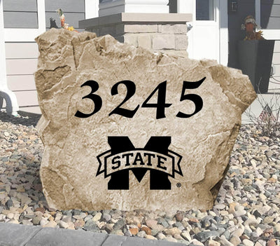 Mississippi State University engraved address stone for home landscaping