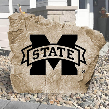 Officially licensed Mississippi State University logo stone featuring the iconic Bulldogs emblem as a striking addition to gardens, patios, and landscaped entryways.