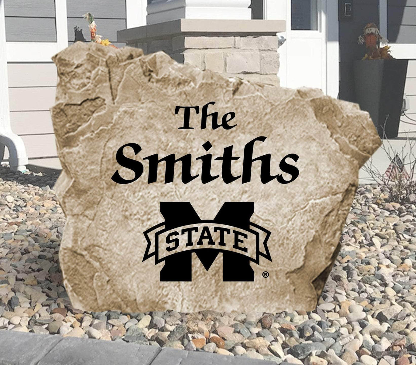Mississippi State University personalized name stone for home landscaping