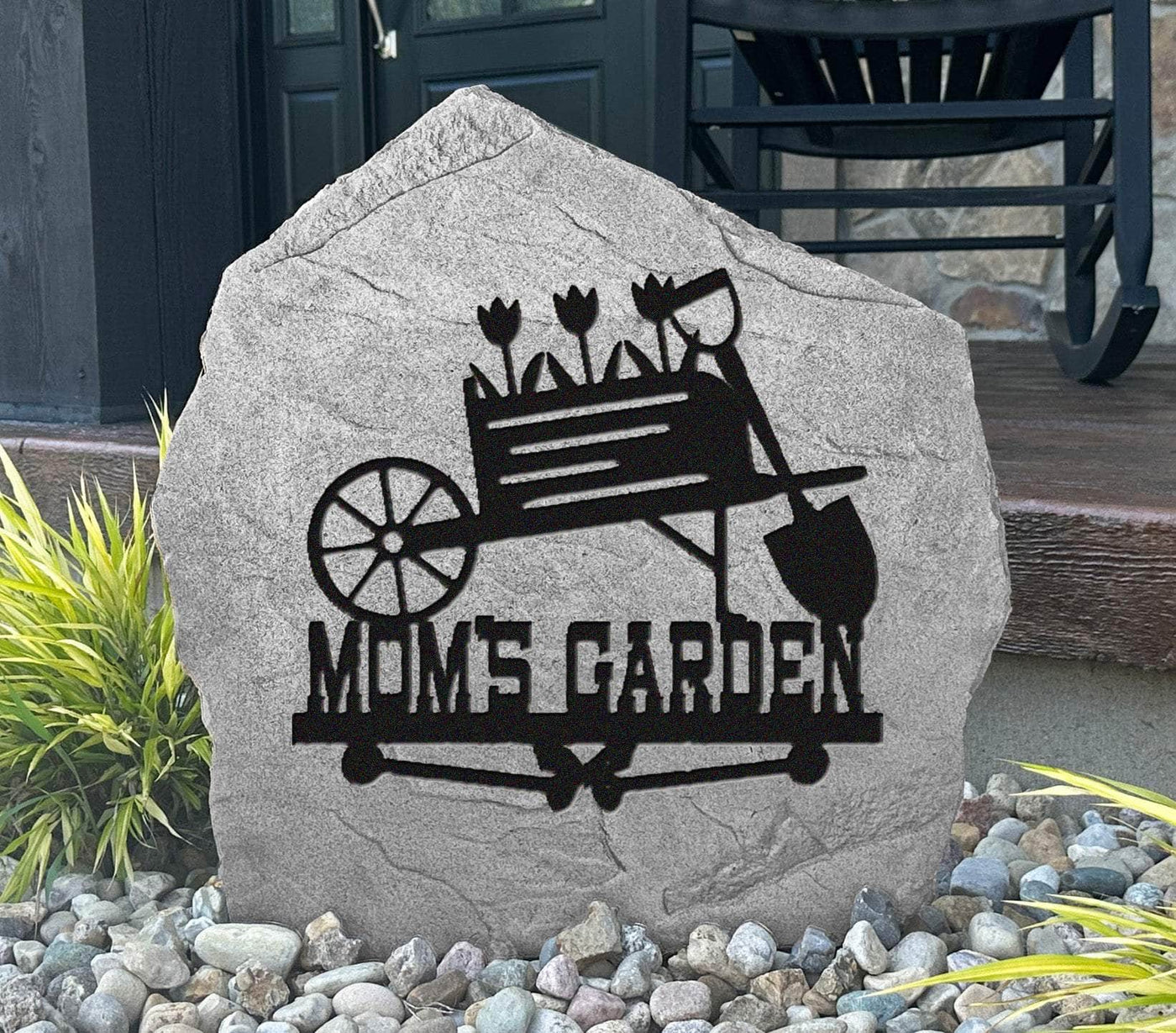 Engraved Mom’s Garden stone, a thoughtful gift for mothers who love gardening