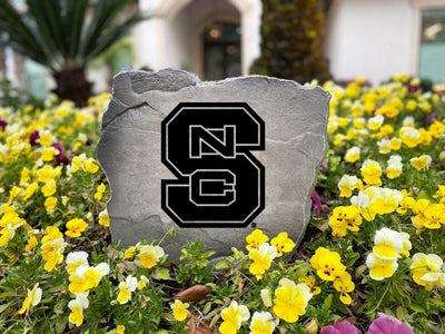 Engraved NC State University logo stone for home entryway décor